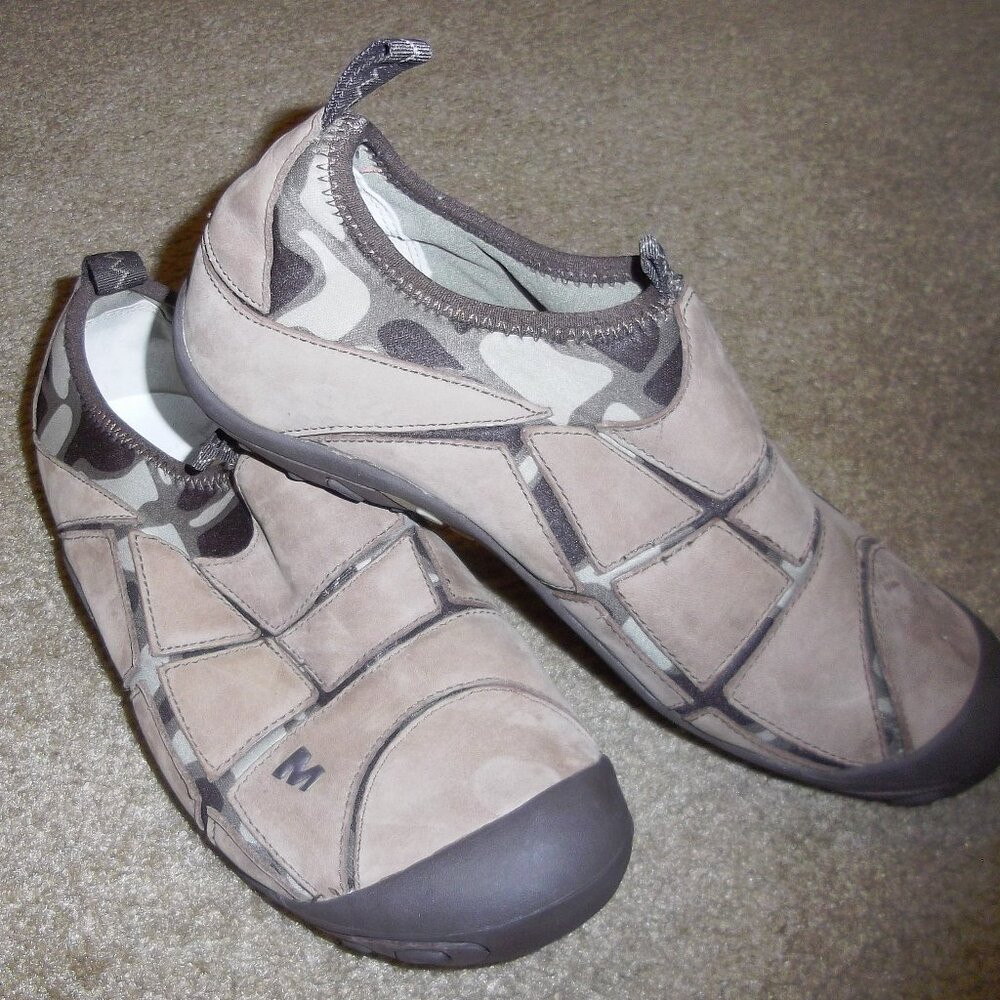 Merrell Mosaic Chocolate/Camo Nylon Leather Slip-On Shoes women's 7